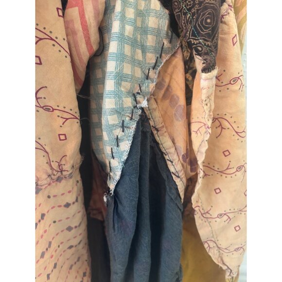 Boho Patchwork Maxi Skirt With Elastic Waistband & Flowy Design - Picture 9 of 9